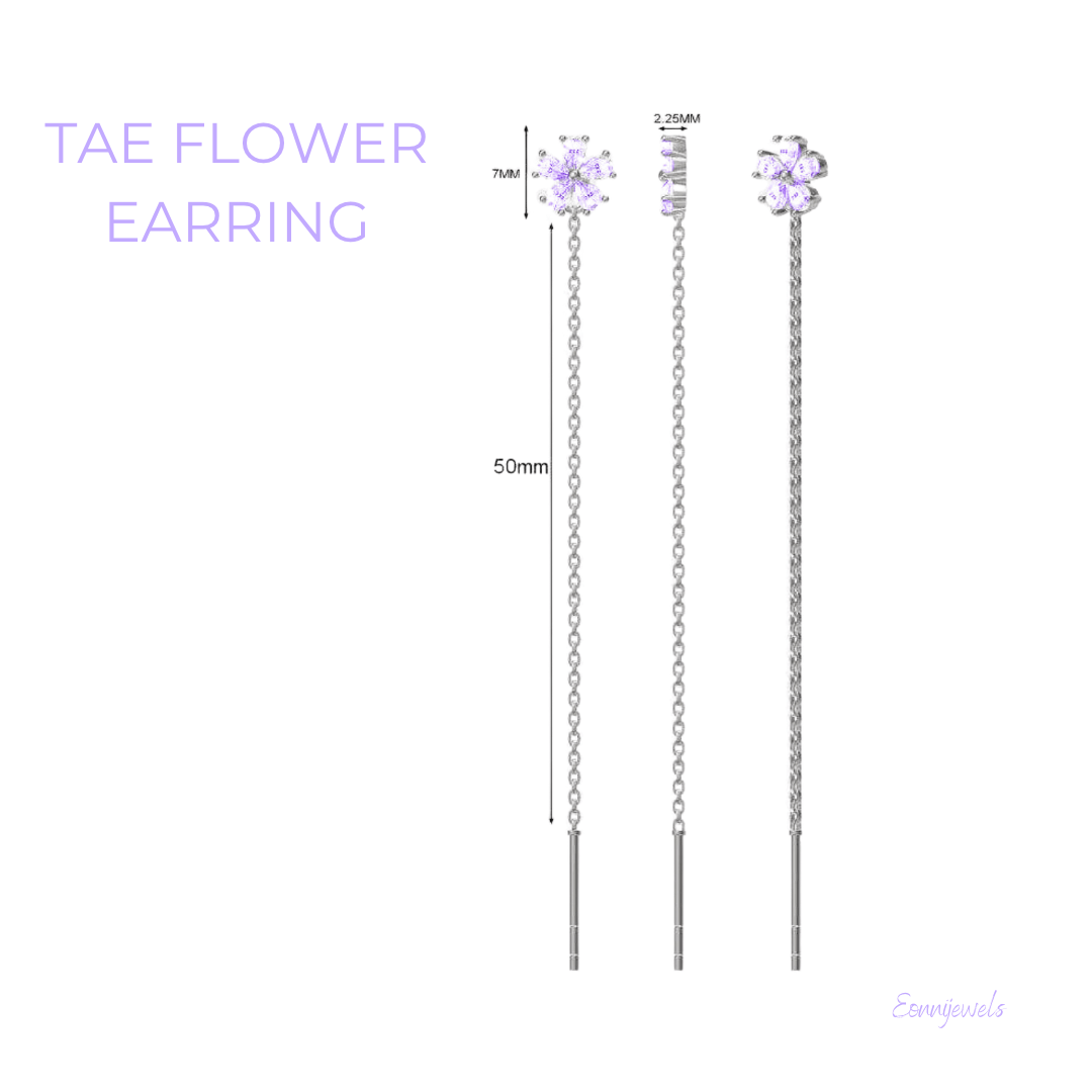 ORECCHINO LONG TAE FLOWER - EONNI JEWELS