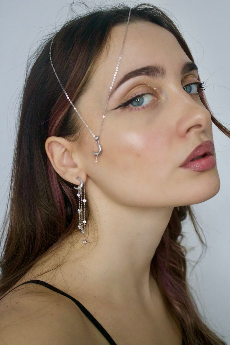 Orecchino Seven Moon Long shine - EONNI JEWELS