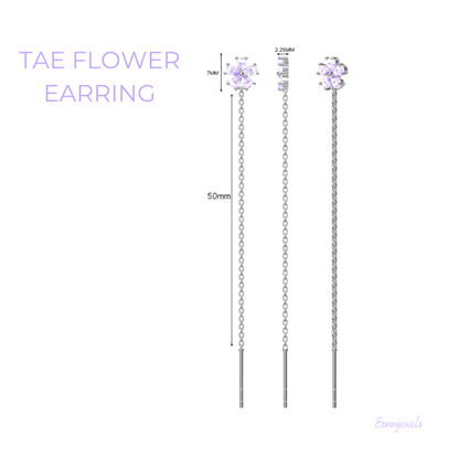 ORECCHINO LONG TAE FLOWER - EONNI JEWELS